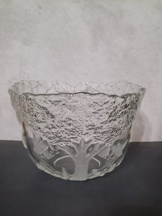 Mikasa Other - Vintage Mikasa " Tree Love" Pattern Clear Glass Bowl With 3D Birds & Trees
